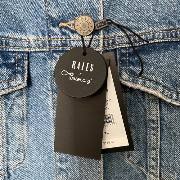 REDUCED! NWT RAILS Denim Jean Jacket - The Mulholland in Original Blue SzXL - Picture 9 of 10